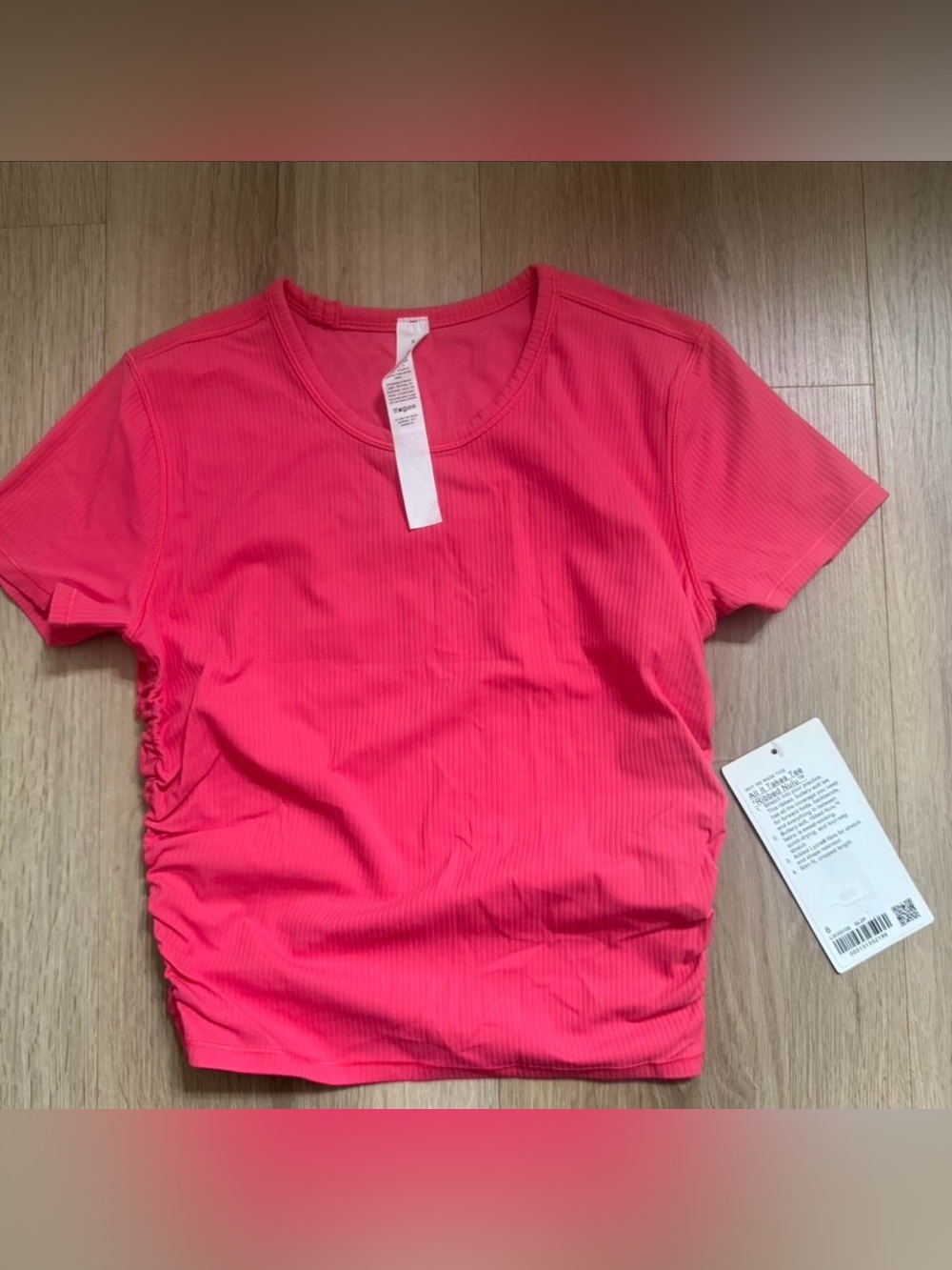 lululemon athletica Ribbed Short Sleeve Tee in Bright Pink